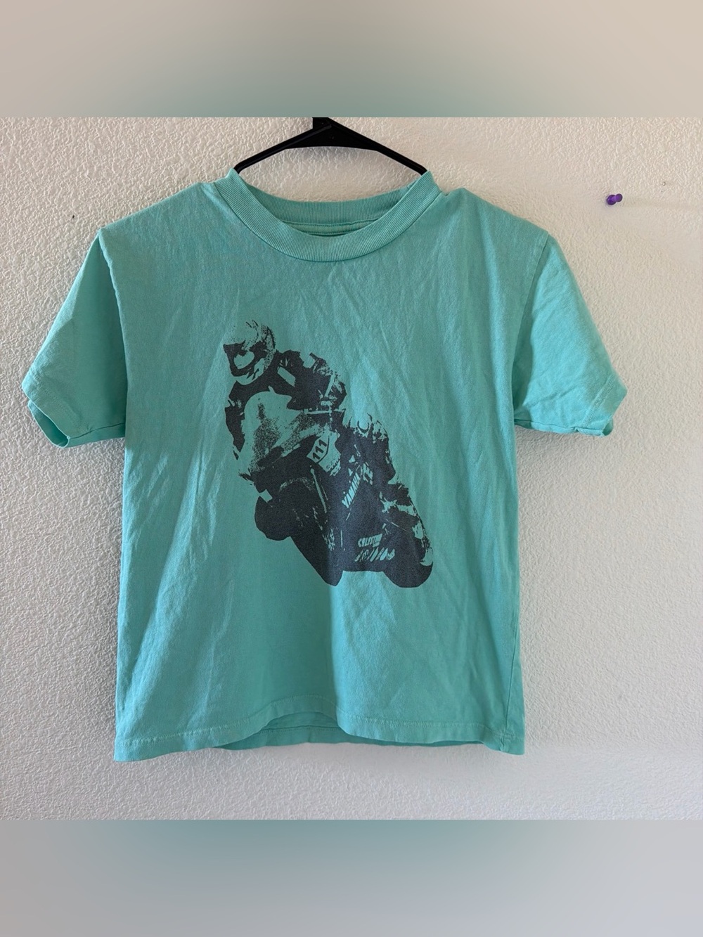 Brandy melville Seaform green Chloe racing motorcycle top